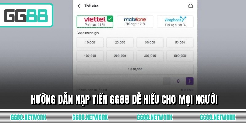 Hướng dẫn nạp tiền GG88 dễ hiểu cho mọi người
